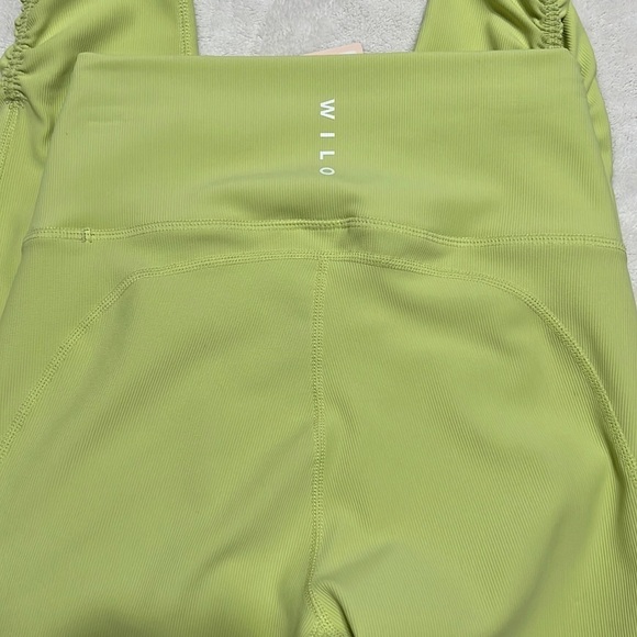 Wilo the Label x Anthropologie Ribbed High-Waist Leggings NWT Sz S — Chartreuse - Picture 3 of 5